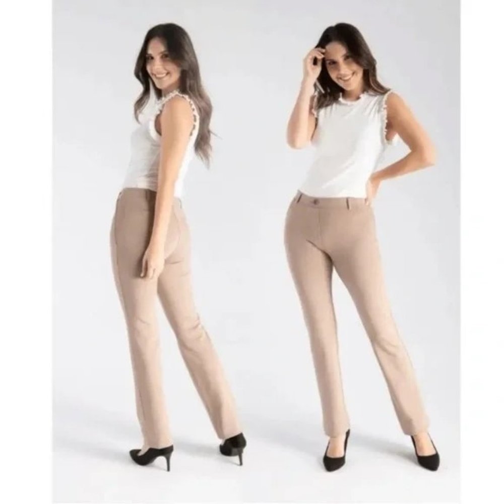 Betabrand Pants S Tan Khaki Yoga Dress Pants